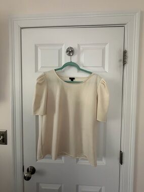 Ann Taylor Cream Puff Sleeve Blouse